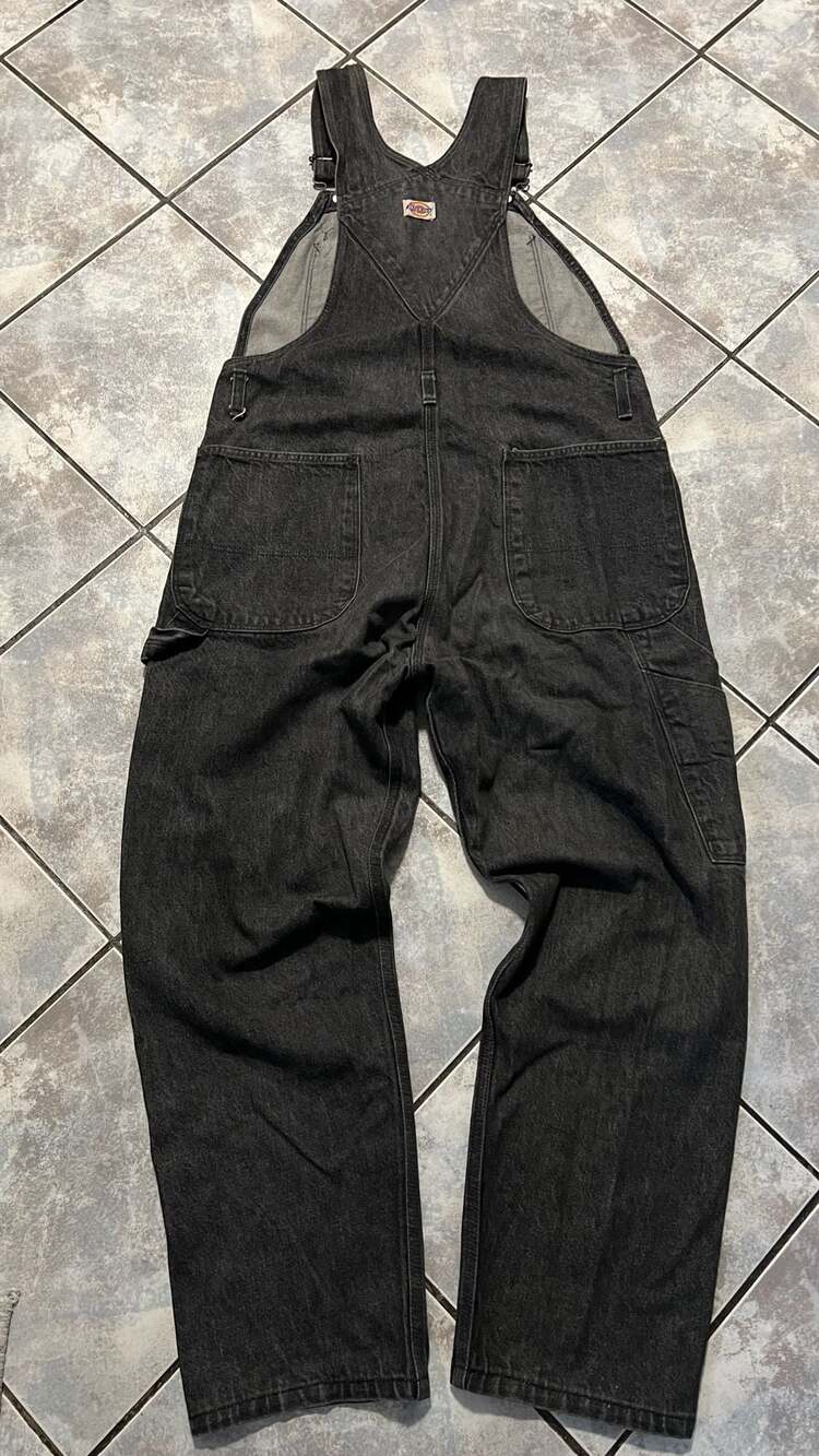 Dickies Vintage Black Denim Bib Overalls - Picture 8 of 9